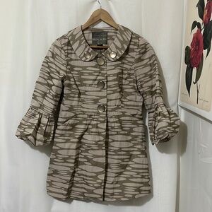 Mac & Jac 60’s Inspired Empire Waist Coat with Puff Sleeve Bottom